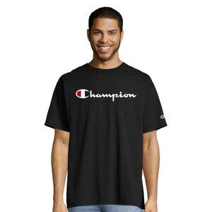 Champion Men's Big & Tall Logo Black Graphic T-Shirt ~ 4XL